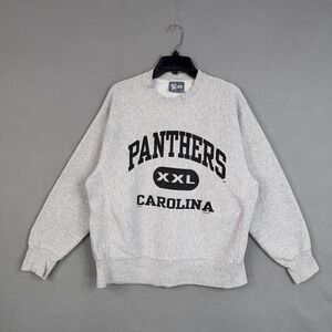 Vintage Carolina Panthers Sweatshirt Mens Large Gray NFL Football Lee Sport 90s